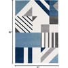 SAFAVIEH Area Rug 8×10 – Hollywood Collection – Large – Ivory & Peacock Blue, Mid-Century Modern Design, Non-Shedding & Easy Cleaning, Ideal for Living Room, Bedroom, Office, Dining Space (HLW709B)(Ivory/Blue)