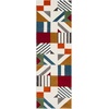 SAFAVIEH Area Rug 8×10 – Hollywood Collection – Large – Ivory & Peacock Blue, Mid-Century Modern Design, Non-Shedding & Easy Cleaning, Ideal for Living Room, Bedroom, Office, Dining Space (HLW709B)(Ivory/Peacock Blue)
