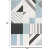 SAFAVIEH Area Rug 8×10 – Hollywood Collection – Large – Ivory & Peacock Blue, Mid-Century Modern Design, Non-Shedding & Easy Cleaning, Ideal for Living Room, Bedroom, Office, Dining Space (HLW709B)(Ivory/Aqua)