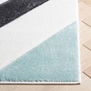 SAFAVIEH Area Rug 8×10 – Hollywood Collection – Large – Ivory & Peacock Blue, Mid-Century Modern Design, Non-Shedding & Easy Cleaning, Ideal for Living Room, Bedroom, Office, Dining Space (HLW709B)(Ivory/Aqua)