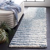 SAFAVIEH Area Rug 8×10 – Hudson Shag Collection – Large – Navy & Ivory, Modern Design, Non-Shedding & Easy Cleaning, Ultra Plush Thick Pile, Ideal for Living Room, Bedroom, Dining Space (SGH298N)(Ivory/Steel Blue)