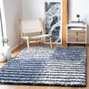 SAFAVIEH Area Rug 8×10 – Hudson Shag Collection – Large – Navy & Ivory, Modern Design, Non-Shedding & Easy Cleaning, Ultra Plush Thick Pile, Ideal for Living Room, Bedroom, Dining Space (SGH298N)(Navy/Ivory)