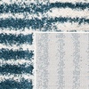 SAFAVIEH Area Rug 8×10 – Hudson Shag Collection – Large – Navy & Ivory, Modern Design, Non-Shedding & Easy Cleaning, Ultra Plush Thick Pile, Ideal for Living Room, Bedroom, Dining Space (SGH298N)(Ivory/Steel Blue)