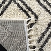 SAFAVIEH Area Rug 8×10 – Moroccan Fringe Shag Collection – Large – Cream & Charcoal, Boho Design, Non-Shedding & Easy Cleaning, Plush Thick Pile, Ideal for Living Room, Bedroom, Dining Space (MFG247B)(Cream/Charcoal)