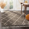 SAFAVIEH Area Rug 8×10 – Moroccan Fringe Shag Collection – Large – Cream & Charcoal, Boho Design, Non-Shedding & Easy Cleaning, Plush Thick Pile, Ideal for Living Room, Bedroom, Dining Space (MFG241B)(Grey/Cream)
