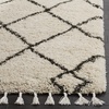 SAFAVIEH Area Rug 8×10 – Moroccan Fringe Shag Collection – Large – Cream & Charcoal, Boho Design, Non-Shedding & Easy Cleaning, Plush Thick Pile, Ideal for Living Room, Bedroom, Dining Space (MFG241B)(Cream/Charcoal)