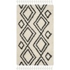 SAFAVIEH Area Rug 8×10 – Moroccan Fringe Shag Collection – Large – Cream & Charcoal, Boho Design, Non-Shedding & Easy Cleaning, Plush Thick Pile, Ideal for Living Room, Bedroom, Dining Space (MFG247B)(Cream/Charcoal)