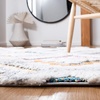 SAFAVIEH Area Rug 8×10 – Moroccan Fringe Shag Collection – Large – Grey & Ivory, Boho Design, Non-Shedding & Easy Cleaning, Plush Thick Pile, Ideal for Living Room, Bedroom, Dining Space (MFG106F)(Grey/Ivory)