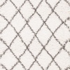 SAFAVIEH Area Rug 8×10 – Moroccan Fringe Shag Collection – Large – Ivory & Grey, Boho Design, Non-Shedding & Easy Cleaning, Plush Thick Pile, Ideal for Living Room, Bedroom, Dining Space (MFG332A)(Ivory/Grey)