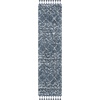 SAFAVIEH Area Rug 8×10 – Pro Luxe Shag Collection – Large – Ivory & Light Grey, Tassel Design, Non-Shedding & Easy Cleaning, Plush Thick Pile, Ideal for Living Room, Bedroom, Dining Space (PLX436A)(Blue/Ivory)