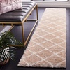 SAFAVIEH Area Rug 8×10 – Tahoe Shag Collection – Large – Black & White, Trellis Pattern, Non-Shedding & Easy Cleaning, Plush Thick Pile, Ideal for Living Room, Bedroom, Dining Space (THO676Z)(Beige/White)