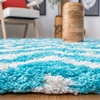 SAFAVIEH Barcelona Shag Collection Area Rug – 9′ x 12′, Graphite & Ivory, Handmade Chevron, 1.75-inch Thick Ideal for High Traffic Areas in Living Room, Bedroom (BSG320D)(Ivory/Blue)