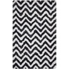 SAFAVIEH Barcelona Shag Collection Area Rug – 9′ x 12′, Graphite & Ivory, Handmade Chevron, 1.75-inch Thick Ideal for High Traffic Areas in Living Room, Bedroom (BSG320D)(Graphite/Ivory)