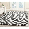 SAFAVIEH Barcelona Shag Collection Area Rug – 9′ x 12′, Graphite & Ivory, Handmade Chevron, 1.75-inch Thick Ideal for High Traffic Areas in Living Room, Bedroom (BSG320D)(Graphite/Ivory)