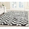 SAFAVIEH Barcelona Shag Collection Area Rug – 9′ x 12′, Graphite & Ivory, Handmade Chevron, 1.75-inch Thick Ideal for High Traffic Areas in Living Room, Bedroom (BSG320D)(Graphite/Ivory)