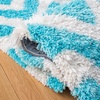 SAFAVIEH Barcelona Shag Collection Area Rug – 9′ x 12′, Graphite & Ivory, Handmade Chevron, 1.75-inch Thick Ideal for High Traffic Areas in Living Room, Bedroom (BSG320D)(Ivory/Blue)
