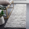 SAFAVIEH Berber Shag Collection Area Rug – 9′ x 12′, Blue Rust & Ivory, Stripe Design, Non-Shedding & Easy Care, 1.25-inch Thick Ideal for High Traffic Areas in Living Room, Bedroom (BER565A)(Grey/Dark Grey)