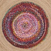 SAFAVIEH Cape Cod Collection Area Rug – 6′ Round, Beige & Natural, Handmade Boho Fringe Jute & Cotton, Ideal for High Traffic Areas in Living Room, Bedroom (CAP701B)(Multi/Natural)