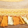SAFAVIEH Cape Cod Collection Area Rug – 6′ Round, Beige & Natural, Handmade Boho Fringe Jute & Cotton, Ideal for High Traffic Areas in Living Room, Bedroom (CAP701B)(Gold/Natural)