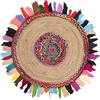 SAFAVIEH Cape Cod Collection Area Rug – 6′ Round, Beige & Natural, Handmade Boho Fringe Jute & Cotton, Ideal for High Traffic Areas in Living Room, Bedroom (CAP701B)(Multi/Natural)