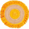 SAFAVIEH Cape Cod Collection Area Rug – 6′ Round, Beige & Natural, Handmade Boho Fringe Jute & Cotton, Ideal for High Traffic Areas in Living Room, Bedroom (CAP701B)(Gold/Natural)