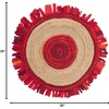 SAFAVIEH Cape Cod Collection Area Rug – 6′ Round, Beige & Natural, Handmade Boho Fringe Jute & Cotton, Ideal for High Traffic Areas in Living Room, Bedroom (CAP701B)(Red/Natural)