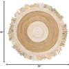 SAFAVIEH Cape Cod Collection Area Rug – 6′ Round, Beige & Natural, Handmade Boho Fringe Jute & Cotton, Ideal for High Traffic Areas in Living Room, Bedroom (CAP701B)(Beige/Natural)