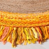SAFAVIEH Cape Cod Collection Area Rug – 6′ Round, Beige & Natural, Handmade Boho Fringe Jute & Cotton, Ideal for High Traffic Areas in Living Room, Bedroom (CAP701B)(Gold/Natural)