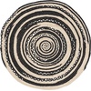 SAFAVIEH Cape Cod Collection Area Rug – 6′ Round, Blue & Natural, Handmade Braided Jute & Cotton, Ideal for High Traffic Areas in Living Room, Bedroom (CAP209L)(Black/Ivory)