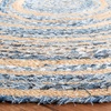 SAFAVIEH Cape Cod Collection Area Rug – 6′ Round, Blue & Natural, Handmade Braided Jute & Cotton, Ideal for High Traffic Areas in Living Room, Bedroom (CAP209L)(Blue/Natural)