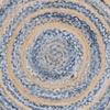 SAFAVIEH Cape Cod Collection Area Rug – 6′ Round, Blue & Natural, Handmade Braided Jute & Cotton, Ideal for High Traffic Areas in Living Room, Bedroom (CAP209L)(Blue/Natural)