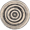 SAFAVIEH Cape Cod Collection Area Rug – 6′ Round, Blue & Natural, Handmade Braided Jute & Cotton, Ideal for High Traffic Areas in Living Room, Bedroom (CAP209L)(Black/Ivory)