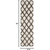 SAFAVIEH Dallas Shag Collection Area Rug – 8’6″ x 12′, Dark Grey & Ivory, Trellis Design, Non-Shedding & Easy Care, 1.5-inch Thick Ideal for High Traffic Areas in Living Room, Bedroom (SGDS258A)(Ivory/Dark Grey)