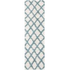 SAFAVIEH Dallas Shag Collection Area Rug – 8’6″ x 12′, Dark Grey & Ivory, Trellis Design, Non-Shedding & Easy Care, 1.5-inch Thick Ideal for High Traffic Areas in Living Room, Bedroom (SGDS258A)(Ivory/Seafoam)