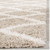SAFAVIEH Dallas Shag Collection Area Rug – 8’6″ x 12′, Dark Grey & Ivory, Trellis Design, Non-Shedding & Easy Care, 1.5-inch Thick Ideal for High Traffic Areas in Living Room, Bedroom (SGDS258A)(Beige/Ivory)