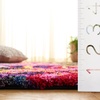 SAFAVIEH Fiesta Shag Collection Area Rug – 9′ x 12′, Fuchsia & Multi, Rainbow Rose Design, Non-Shedding & Easy Care, 0.5-inch Thick Ideal for High Traffic Areas in Living Room, Bedroom (FSG366B)