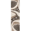 SAFAVIEH Florida Shag Collection Area Rug – 8’6″ x 12′, Dark Blue & Ivory, Abstract Design, Non-Shedding & Easy Care, 1.2-inch Thick Ideal for High Traffic Areas in Living Room, Bedroom (SG473-6511)(Brown/Ivory)