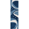 SAFAVIEH Florida Shag Collection Area Rug – 8’6″ x 12′, Dark Blue & Ivory, Abstract Design, Non-Shedding & Easy Care, 1.2-inch Thick Ideal for High Traffic Areas in Living Room, Bedroom (SG473-6511)(Dark Blue/Ivory)