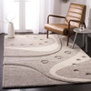 SAFAVIEH Florida Shag Collection Area Rug – 8’6″ x 12′, Dark Blue & Ivory, Abstract Design, Non-Shedding & Easy Care, 1.2-inch Thick Ideal for High Traffic Areas in Living Room, Bedroom (SG473-6511)(Black/Ivory)