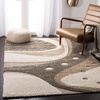 SAFAVIEH Florida Shag Collection Area Rug – 8’6″ x 12′, Dark Blue & Ivory, Abstract Design, Non-Shedding & Easy Care, 1.2-inch Thick Ideal for High Traffic Areas in Living Room, Bedroom (SG473-6511)(Black/Ivory)