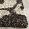 SAFAVIEH Florida Shag Collection Area Rug – 8’6″ x 12′, Grey & Beige, Floral Design, Non-Shedding & Easy Care, 1.2-inch Thick Ideal for High Traffic Areas in Living Room, Bedroom (SG458-8013)(Dark Brown/Smoke)