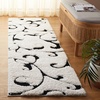 SAFAVIEH Florida Shag Collection Area Rug – 8’6″ x 12′, Ivory & Black, Scroll Design, Non-Shedding & Easy Care, 1.2-inch Thick Ideal for High Traffic Areas in Living Room, Bedroom (SG476-1290)(Ivory/Black)
