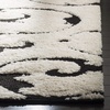 SAFAVIEH Florida Shag Collection Area Rug – 8’6″ x 12′, Ivory & Black, Scroll Design, Non-Shedding & Easy Care, 1.2-inch Thick Ideal for High Traffic Areas in Living Room, Bedroom (SG476-1290)(Ivory/Black)
