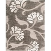 SAFAVIEH Florida Shag Collection Area Rug – 8’6″ x 12′, Smoke & Beige, Floral Design, Non-Shedding & Easy Care, 1.2-inch Thick Ideal for High Traffic Areas in Living Room, Bedroom (SG459-7913)