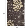 SAFAVIEH Florida Shag Collection Area Rug – 8’6″ x 12′, Smoke & Dark Brown, Floral Design, Non-Shedding & Easy Care, 1.2-inch Thick Ideal for High Traffic Areas in Living Room, Bedroom (SG456-7928)(Dark Brown/Grey)