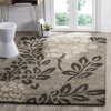 SAFAVIEH Florida Shag Collection Area Rug – 8’6″ x 12′, Smoke & Dark Brown, Floral Design, Non-Shedding & Easy Care, 1.2-inch Thick Ideal for High Traffic Areas in Living Room, Bedroom (SG456-7928)(Smoke/Dark Brown)