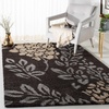 SAFAVIEH Florida Shag Collection Area Rug – 8’6″ x 12′, Smoke & Dark Brown, Floral Design, Non-Shedding & Easy Care, 1.2-inch Thick Ideal for High Traffic Areas in Living Room, Bedroom (SG456-7928)(Dark Brown/Grey)