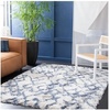 SAFAVIEH Horizon Shag Collection Area Rug – 9′ x 12′, Ivory & Rust, Modern Abstract Design, Non-Shedding & Easy Care, 2.5-inch Thick Ideal for High Traffic Areas in Living Room, Bedroom (HZN894P)(Ivory/Blue)