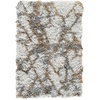 SAFAVIEH Horizon Shag Collection Area Rug – 9′ x 12′, Ivory & Rust, Modern Abstract Design, Non-Shedding & Easy Care, 2.5-inch Thick Ideal for High Traffic Areas in Living Room, Bedroom (HZN894P)(Ivory/Gold)