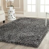 SAFAVIEH Malibu Shag Collection Area Rug – 8’6″ x 12′, Silver, Handmade Solid, 1.4-inch Thick Ideal for High Traffic Areas in Living Room, Bedroom (MLS431S)(White)